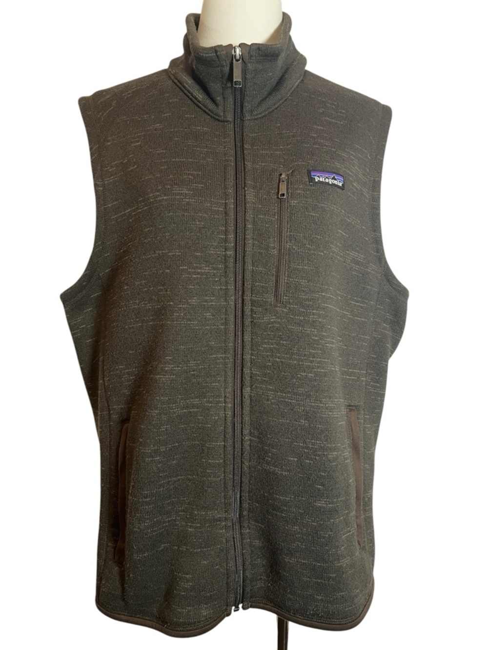 Patagonia Better Sweater Vest Brown Full Zip Fleece Size Large